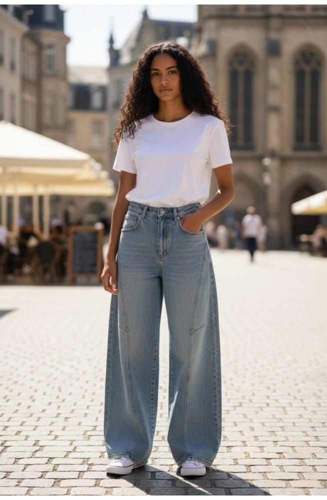 Γυναικείο τζιν παντελόνι φαρδιά γραμμή