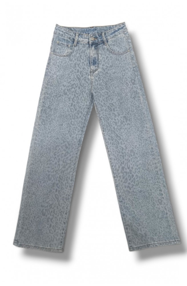 Γυναικείο τζιν παντελόνι animal print