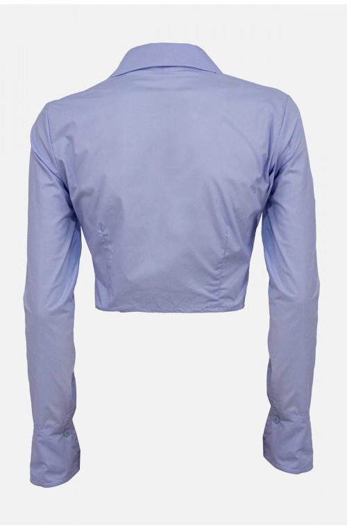 Γυναικείο γαλάζιο πουκάμισο crop top