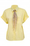 Γυναικείο πουκάμισο κοντομάνικο κίτρινο