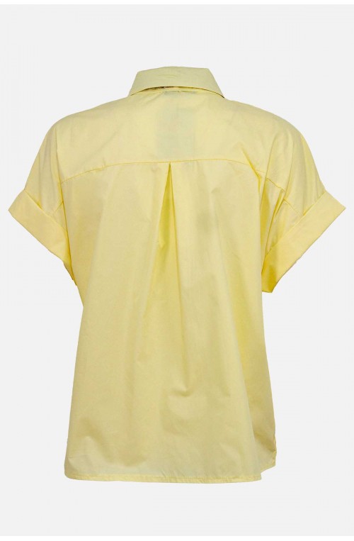 Γυναικείο πουκάμισο κοντομάνικο κίτρινο