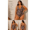 Γυναικείο plus size ολόσωμο μαγιό λεοπάρ