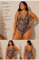Γυναικείο plus size ολόσωμο μαγιό λεοπάρ