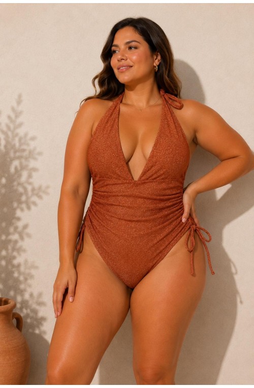 Γυναικείο plus size μαγιό με Γκλίτερ