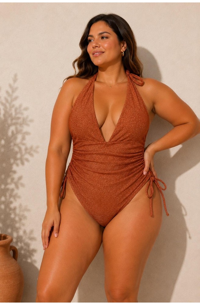 Γυναικείο plus size μαγιό με Γκλίτερ