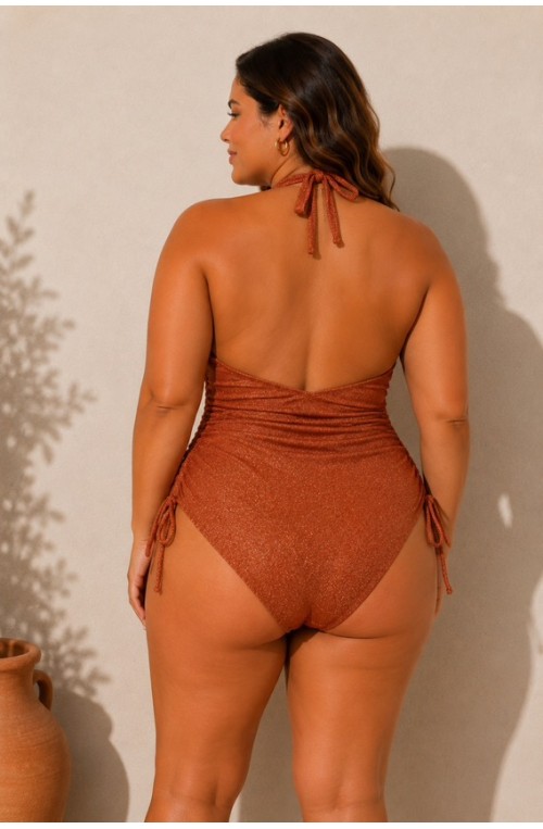 Γυναικείο plus size μαγιό με Γκλίτερ