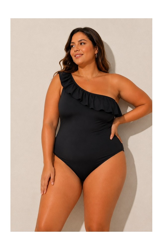 Ολόσωμο plus size μαγιό με ένα ώμο