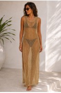 Γυναικείο φόρεμα beachwear χρυσό