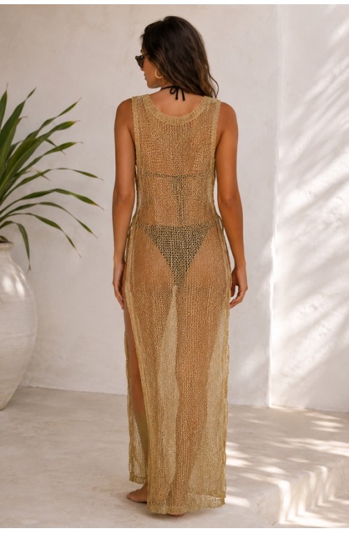 Γυναικείο φόρεμα beachwear χρυσό