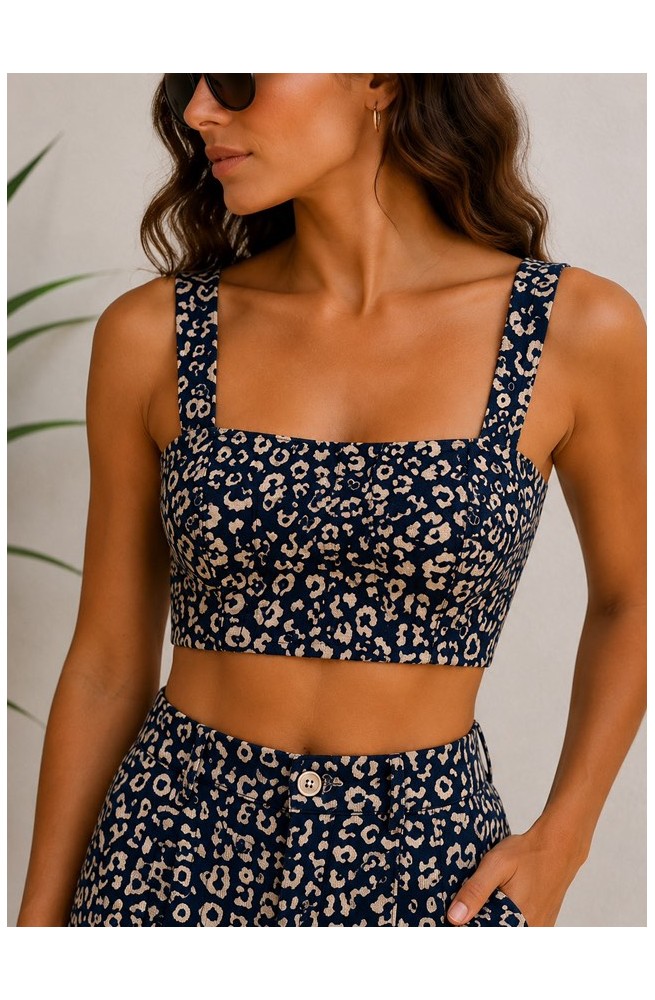 Crop top Jean leopard