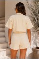 Crop top τζάκετ τζιν κίτρινο